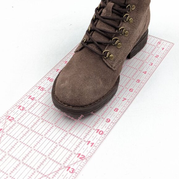 Born Women Codi Taupe Suede Lace-up Combat Boots size 6.5 - Picture 5 of 11